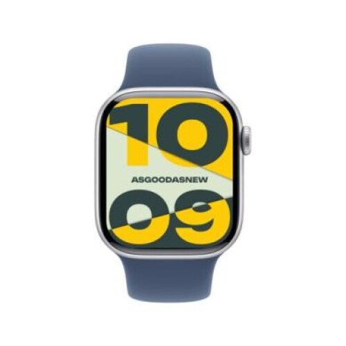 Apple Watch Series 10 GPS + Cellular 46mm Aluminium silber Sportarmband denim M/L