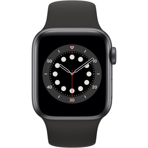 Apple Watch Series 6 40mm Cellular Sportarmband schwarz Edelstahlgehäuse graphit