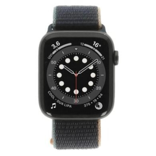 Apple Watch Series 6 Aluminiumgehäuse space grau 44mm Sportarmband dunkelmarine (GPS + Cellular)