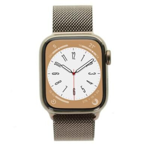 Apple Watch Series 8 GPS + Cellular 41mm Edelstahl gold Milanaise-Armband gold