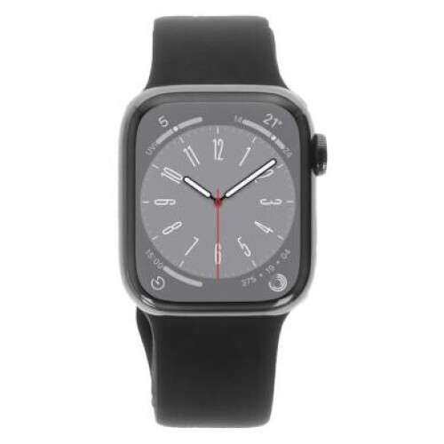 Apple Watch Series 8 GPS + Cellular 41mm Edelstahl graphit Sportarmband Mitternacht