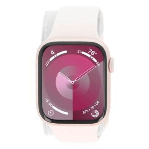 Apple Watch Series 9 GPS 41mm Aluminium rosé Sportarmband hellrosa S/M