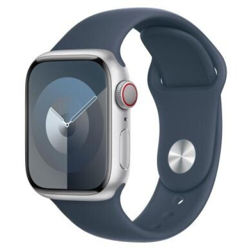 Apple Watch Series 9 GPS + Cellular 41mm Aluminium silber Sportarmband sturmblau S/M