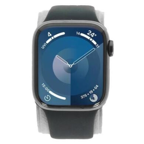 Apple Watch Series 9 GPS + Cellular 41mm Edelstahl graphit Sportarmband mitternacht S/M