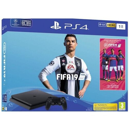 PlayStation 4 Slim 1000GB - Schwarz + FIFA 19