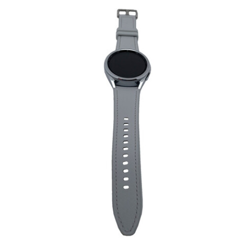 Samsung Galaxy Watch 6 Classic 43mm Bluetooth Edelstahlgehäuse silber Hybrid eco-Leather Band grau